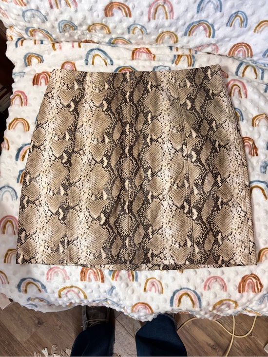 Wild Honey Dresses & Skirts - Wild Honey Snake-Print Mini Skirt in Neutral Brown Med.